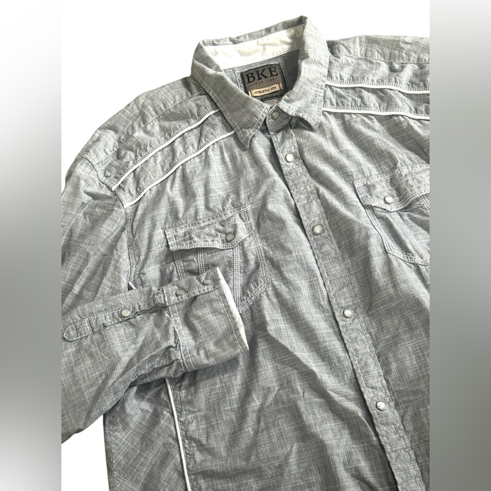 BKE Pearl‎ Snap Athletic Fit Long Sleeve Shirt Mens size XXL